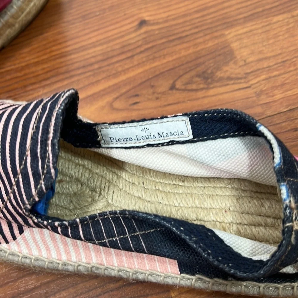 Pierre-Louis Mascia Striped Espadrilles Pink & Navy Sz 38 NWOT